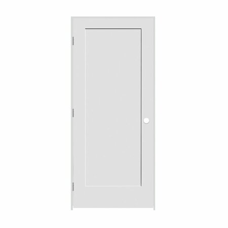 CODEL DOORS 36" x 84" x 1-3/8" Primed 1-Panel Interior Shaker 4-9/16" RH Prehung Door with Brushed Chrome Hinges 3070pri8401RH26D4916